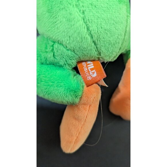 Wild Republic Frog Plush Wrist Hugger Stuffed Toy 8" Red Eyes orange green - Picture 7 of 7
